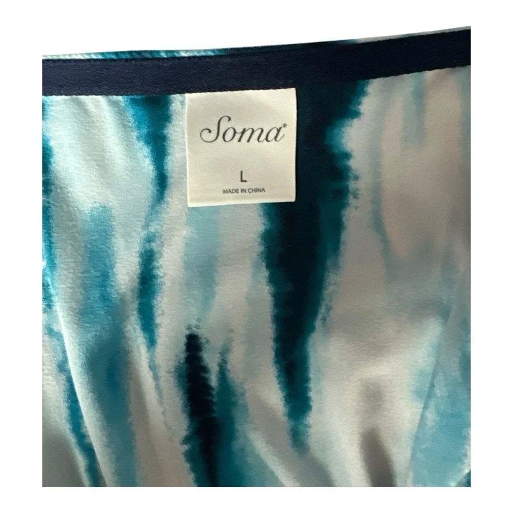 Soma - EC - Chic Blue and White Sleeveless Dress - Picture 2 of 4